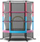 COSTWAY Trampolino Elastico Bambino in Acciaio, Tappeto Elastico Bambini da Esterno e da Interno, con Rete e Cusicnetti Antiscivolo (Rosa e blu,165 x 191 cm)