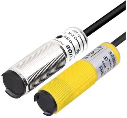 AIRUIXI lichtschranke 1pc M18 Diffuse lichtschranke Sensor Schalter DC 3-DRAHT PNP NO NC erkennung Palette 10-80cm einstellbar(TX-10R,NPN NC)