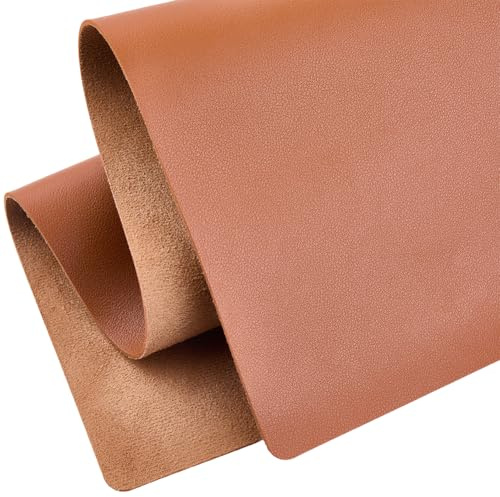 CALFOVERA 60cm X 33cm X 1.5mm Braune PU Lederplatte Kratzfestes Kunstledergewebe Weiches Wasserdichtes Werkzeugleder Quadratisch Synthetisch Einfarbig Kunstwildleder Rollenvinyl Heimwerkerarbeiten