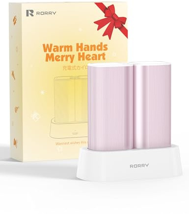 RORRY Hand Warmers Rechargeable 2 Pack, 10000mAh 360° Heating Magnetic Electric Hand Warmer, 24Hrs Warmth Portable Reusable Pocket Heater for Golf Camping Hunting Gifts for Men Women