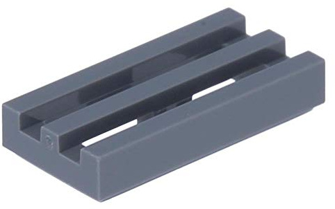 LEGO 10 x Fliese, Modifiziert 1 x 2 Gitter mit Einkerbung Dunkelgrau