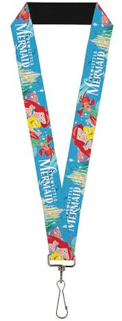 Buckle-Down Lanière unisexe pour adulte – 1.0 la petite sirène/château Ariel, volant et porte-clés multicolore, taille unique US