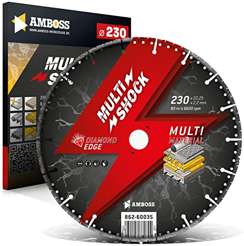 Amboss MultiShock - Diamant-Trennscheibe Ø 230 mm x 22,2 mm - Universal/Allround | Segmenthöhe: 10 mm (galvanisiert)