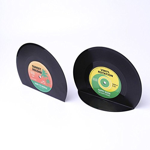 Serre Livres en Plastique Vinyle Vintage CD Mini Étagère Presse-Livres Décoration Bookends