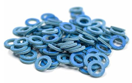 KINETICS LINE Flachdichtung 3/8 Zoll (14.5 x 9 x 2 mm) 100 Stück Dichtungen für Gasanlagen, Klimaanlage, Solar, Sanitär, Verstärkt mit Kevlar® Aramidfaser (bis zu 350°C)