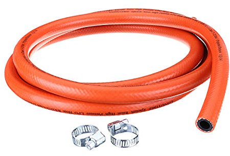 TuToy Kit de manguera de gas naranja de alta presión de 2M y 8Mm + 2 clips de manguera