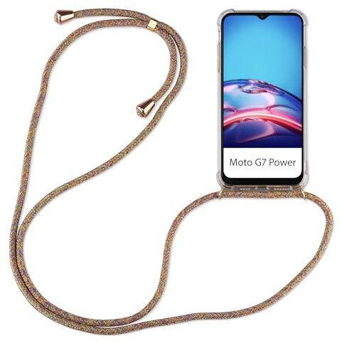 betterfon Hülle Kompatibel mit Motorola Moto G7 Power | Handykette Smartphone Halskette Hülle mit Band | Handyhülle mit Kordel zum Umhängen Kompatibel für Moto G7 Power | Rainbow