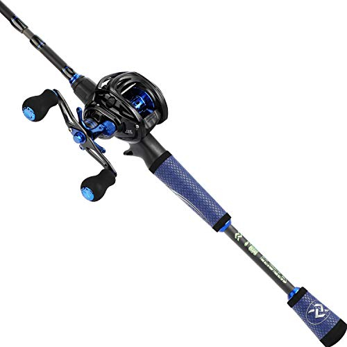 Sougayilang Angelrolle, Rutenkombinationen, Angelruten mit Baitcasting-Rolle, für Reisen, Süßwasser, 1,8 m, mit Linkshänder-Angelrolle