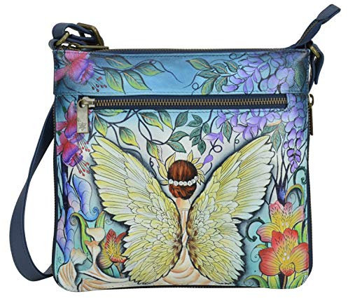 Anuschka Erweiterbare Handbemalte Travel Crossbody Tasche - Enchanted Garden