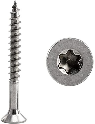 Spanplattenschrauben 6x160 mm Holzschrauben Torx Schrauben Holz (20 Stück) Universalschrauben Selbstschneidende Schrauben Edelstahl FASTON®