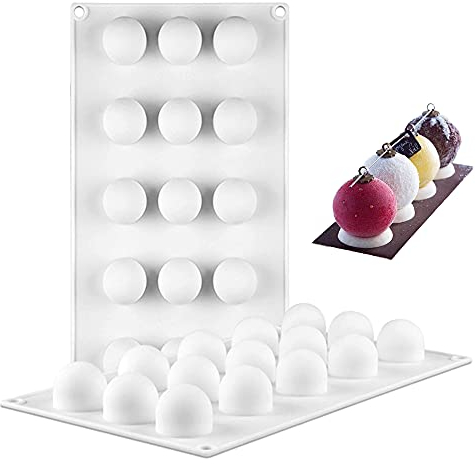 Schokoladenform Hochwertige Kuchenform Pralinenform runde Kugel Silikon Backform Silikonform Eiswürfelform mit 15 Löcher für Mousse Muffins Kuchen Pudding Eiswürfel Schokolade handgefertigte Seife