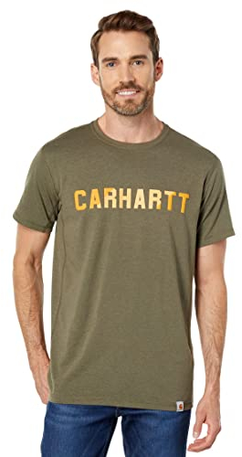 Carhartt Herren Force Relaxed Fit Midweight Short Sleeve Raglan Arbeits-T-Shirt, Basil Heather Gr. XL