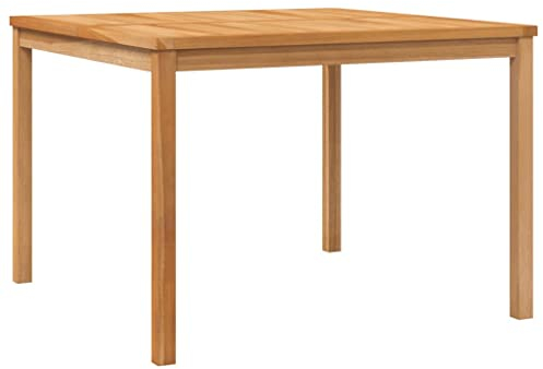 vidaXL Teak Massiv Garten Esstisch Terrassentisch Gartentisch Gartenmöbel Holztisch Balkontisch Massivholztisch Outdoor 110x110x77cm