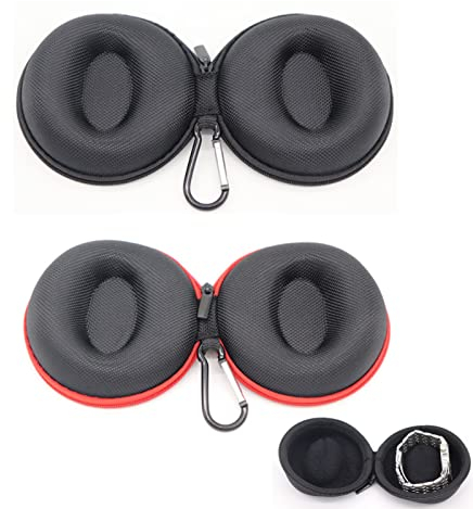 Vastsea 2 Stücke Tragbare Uhrenbox, Portable Single Watch Travel Case, Uhrenetui Wasserdicht, Mit Karabiner Und Schwamm, Gelten für Holding Watch(Rot, Schwarz)
