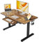 FEZIBO Height Adjustable Electric Standing Desk with Keyboard Tray, 100 x 60 cm Sit Stand up Desk with Splice Board, Black Frame/Rustic Brown Top