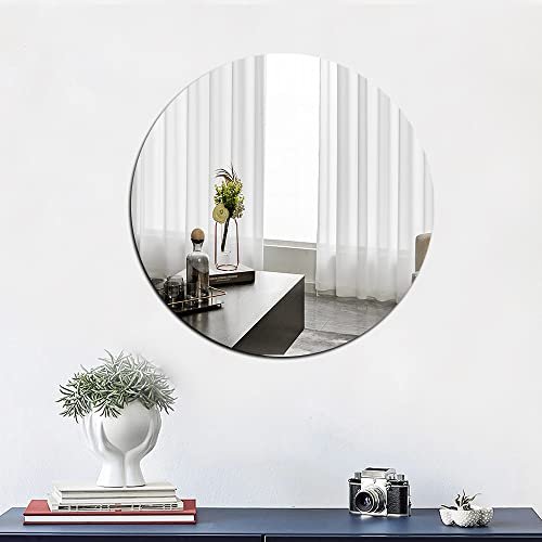 40 cm Wandspiegel Acryl Badezimmer Runder Spiegel Kreis Spiegel für Wand Bauernhaus Wandmontage Große Spiegel für Make-up Schminktisch Wandspiegel Wohnzimmer Eingang Schlafzimmer Dekor