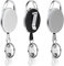 Vicloon Porte Badge Enrouleur, 3pcs Porte-clés Retractable,cordon rétractable Avec Enrouleur de Ceinture Pour Porte CléS Porte Badge de Carte D'Identité, Avec Ressort Renforcé (Noir, Blanc, Gris)