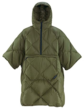 Therm-a-Rest Unisex-Erwachsene Honcho Down Wearable Blanket Camping-Poncho, Dark Olive, One Size
