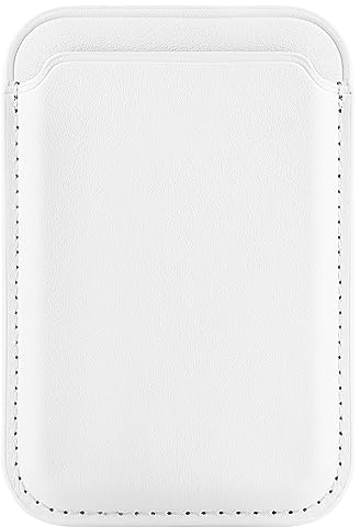 FIDWALL Magsafe Wallet Portefeuille pour iPhone 16/15/14/13/12 Max/Pro/Plus/Mini,Porte-Cartes RFID avec Aimant Magsafe (Blanc)