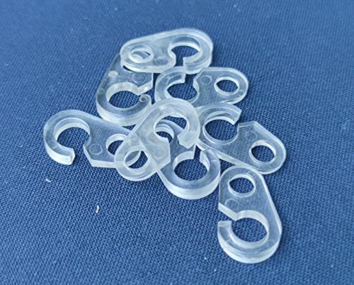 30pz Ganci trasparenti in plastica anelli tenda clip aggancio incastro Ø 10 mm