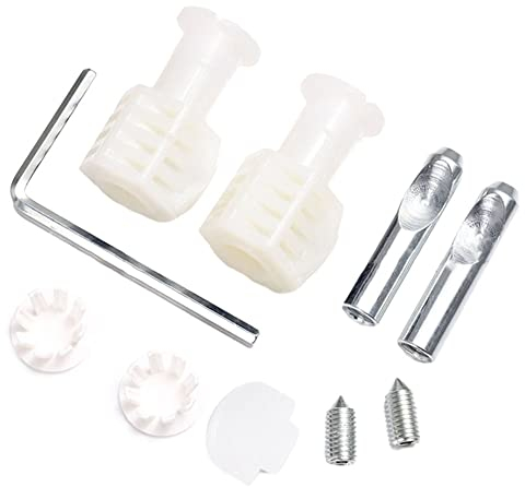 Paire de boulons de fixation plaqués zinc pour toilettes suspendues au mur - Blanc