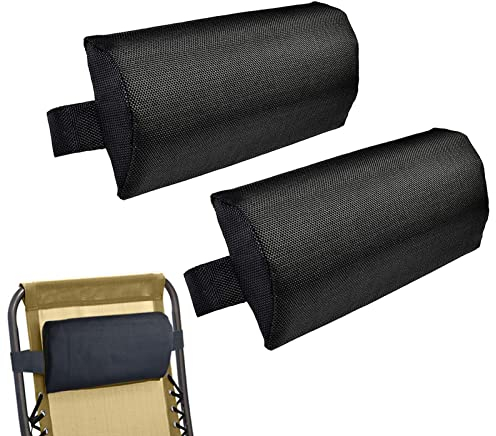 2pcs Recliner Chair Head Pillow, Deck Chair Head Cushion Sun Lounger Pillow Neck Support, Universal Soft Removable Padded Cushion Head Pillow With Elastic Band, Recliner Lounge Chair For Patio Garden