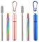 MUNSKT 2 Pack Metal Telescopic Straws with Aluminum Key-Ring Case, Portable Reusable Stainless Steel Drinking Straw Length up to 23cm with Cleaning Brush for Travel Home Office