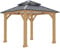 Gardiun Pergola de Jardin Denver 8,76 m2 287x287x300 cm Bois stratifié | Piliers de 14x14 cm | Double Couverture en Acier | Fixation Incluse