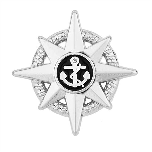YAHOYA Vintage Anker Stern Brosche Anstecknadel Metall Pins und Broschen Herren Anzug Hemd Abzeichen Kragen Kleidung Broschen Schmuck Accessoires Geschenke