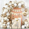 21 Geburtstag Deko Frau Beige Gold 21 Jahre Geburtstag Party Deko Boho Sandweiß Metallic Champagner Gold Luftballons Girlande Kit mit Creme Zahl Folienballon Happy Birthday Banner zum Mädchen Jubiläum