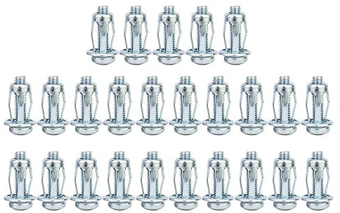 harayaa 25 Tuercas de Pétalo, Tuercas de Rosca para Tapón de Expansión de Metal Anclajes de Pared Huecos Cortos y Largos Anclajes de Tornillo Remaches de Pétalo Tuerca para C