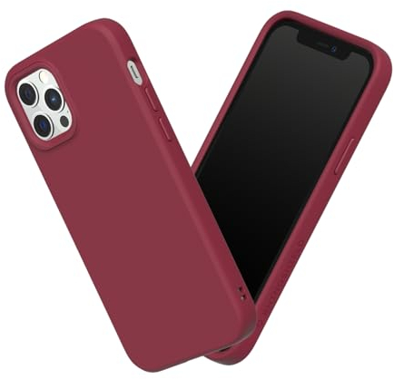 RhinoShield Hülle kompatibel mit [iPhone 12/12 Pro] | SolidSuit - Stoßdämpfende & schlanke Schutzhülle mit Premium Finish - 3.5 Meter Fallschutz - Bordeauxrot