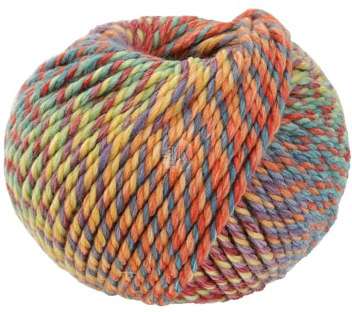 LANA GROSSA Merino Twister | 3-fach verzwirntes Dochtgarn aus Merino superwash & Acryl (Premium anti-pilling) | Bedruckter Farbverlauf im Einzelfaden | 100g Wolle, Stricken & Häkeln | 80m Garn FB8