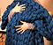 Grobstrick Decke, Super Dick Gemütlich Warm Chenille-Decke, Handgefertigt Wolle Gestrickte Decke Bettüberwurf, Mode Sofadecke Yoga Matte Teppich Wohnkultur Geschenk ( Color : Navy Blue , Size : 120*18