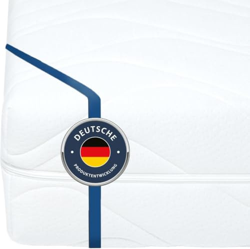 BMM Matratze 100x200 cm Blue Vision Komfortschaummatratze Härtegrad H4 / Blauer Engel Zertifiziert (Hersteller: BeCo Matratzen) / ergonomische 7 Zonen Höhe 19 cm/Deutsche Entwicklung