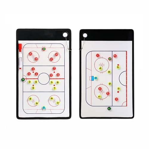 ForceRoute Klappbare Magnets Taktiktafel,Premium Magnetisch Taktikmappe,Klappbar Taktiktafel,Einfach Zu Bedienen Und Tragen,Taktikbrett für Eishockey,Geeignet Zur ErläUterung Spieltaktiken Strategien