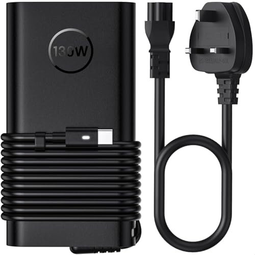 130W USB C Laptop Charger for Dell XPS 15 17 9575 9500 9510 9520 9530 9700 9710 9720 9730 Precision 5530 5550 5750 5760 5770 3550 3551 3560 3570 Latitude 7410 7310 7210 9410 9510 9575 5420 5520 5510
