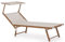 Generico HU-056 Sdraio lettino in texilene e legno alluminio beige per mare piscina giardino