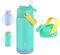 BOGI Kids Metal Water Bottle with Straw, 550ml Kid Stainless Steel Insulated Water Bottle for School Leak Proof for Boys Girls Toddlers Children Keep Drinks 12h Hot & 24h Cold | Mint