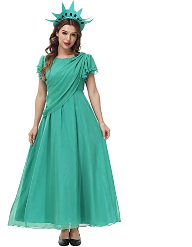 Fopytu Modisches Freiheitsstatuen-kostüm, Cosplay-kostüm, Halloween-kostüm, Lustiges Cosplay-kostüm Für Damen