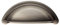 Abrafix Gun Metal Finish Kitchen Cabinet 76mm Cup Handle / 38mm Knob (Cup Handle)