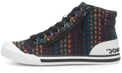 Rocket Dog Jazzin Hi Kathy Womens Multi Canvas - Size 4 UK - Multicolour