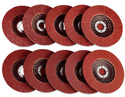 Fächerscheiben, SPTA 10x 100mm Mix Grit (Korn 40 60 80 100 120 150 180 240) chruppscheibe, Schleifscheiben, Lamellenscheiben Stahl Fächer Schleifscheibe für Winkelschleifer Poliermaschine
