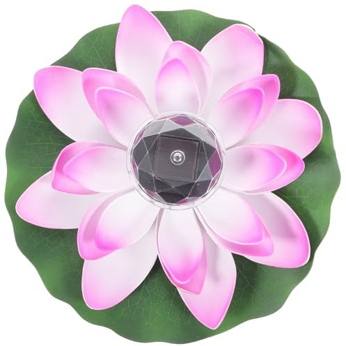 BESPORTBLE Lotuslampe solar Solar-Seerosen-Pool LED-Garten-Lotuslampe gartenteich beleuchtung wunschlicht licht dekoration Lotuslicht schwimmende Lotuslichter Violett