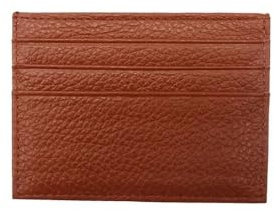 AURACASA Portafoglio per carta di credito, portacarte super sottile, portafoglio in PU per uomo e donna con 6 scomparti per carte e 1 tasca (Marrone Chiaro)