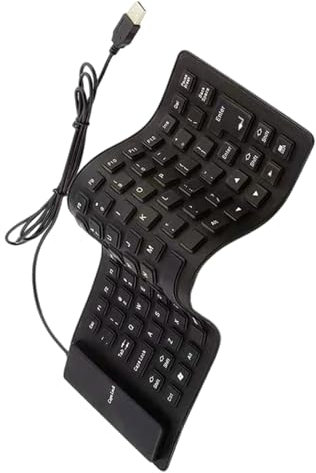 FROMCEO USB-Kabel-Silikon-Tastaturen, 85 Tasten, Rollups, faltbar, flexibel, geräuschlos, weiche Tastaturen für PC, Notebook, Laptop