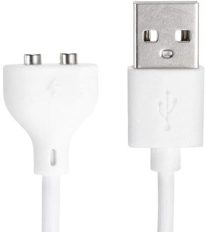 sourcing map 2.6Ft Magnetic USB DC Charger Cable, 6mm/0.24 Magnetic Replacement Charging Cord Single Polarity(S-S) for Rechargeable Toys Facial Cleanser Electric Toothbrush(White)