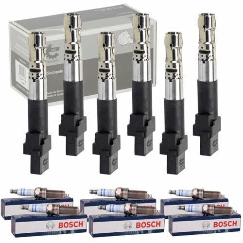 6x SKV Zündspule + 6x Zündkerzen | 03SKV127, 0 242 135 510, für A3 8P TT 8N Golf 5 T5 Touareg