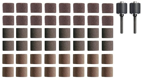 Dremel Sanding Band Kit, 48-Piece Set 12.8mm Sanding Bands with 3 Grits and 2 Mandrels for Rotary and Multi-Tools for Shaping, Smoothing & Finishing