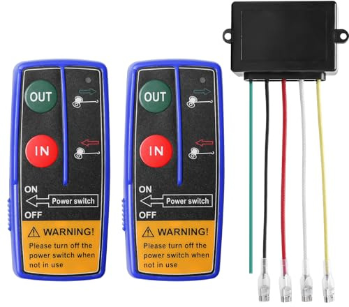 GAOUTO Kit di Telecomando Wireless per Argano 12V 24V, Set Universale di Interruttori per Telecomando Senza Fili, 2 Telecomandi e 1 Ricevitore, Alta Sensibilità con Portata di 23 Metri, per Argano